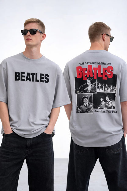 Round neck Front and back print drop shoulder Tshirt 1 pc @199 and 3 pcs @ 499(Beatles Design)