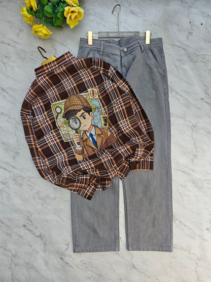2 in 1 combo Back printed shirts + Mom fit jeans pant buy @600 rs