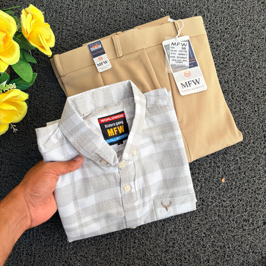 2 in 1 combo Old money Lenin printed shirts + peanut type polo fit pants buy @ combo 550 only