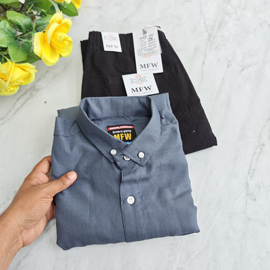 2 in 1 combo mfw lenin shirts + Lenin relax fit pant combo buy @550 rs only