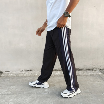 Mfw Baggy Street Wear Stripes Track pants buy 1 pc @199 3 pcs @ 499(Black)