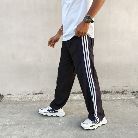 Mfw Baggy Street Wear Stripes Track pants buy 1 pc @199 3 pcs @ 499(Black)