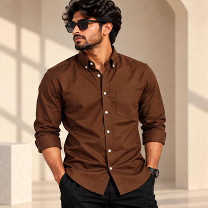 shirts Single pcs @299 and Buy 4 pcs combo @999 (BROWN)