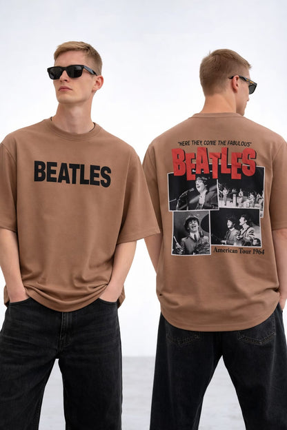 Round neck Front and back print drop shoulder Tshirt 1 pc @199 and 3 pcs @ 499(Beatles Design)