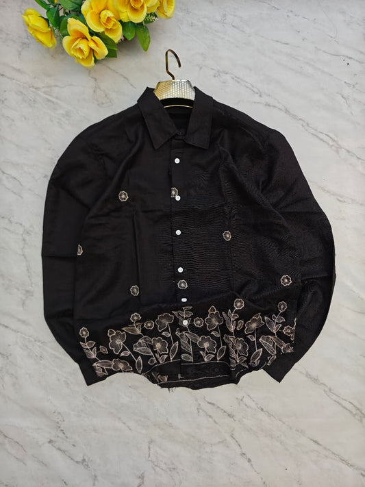 Men's Full sleeve Lenin Bottom Embroidery Shirts single pcs @350 and Buy 3 pc combo @999