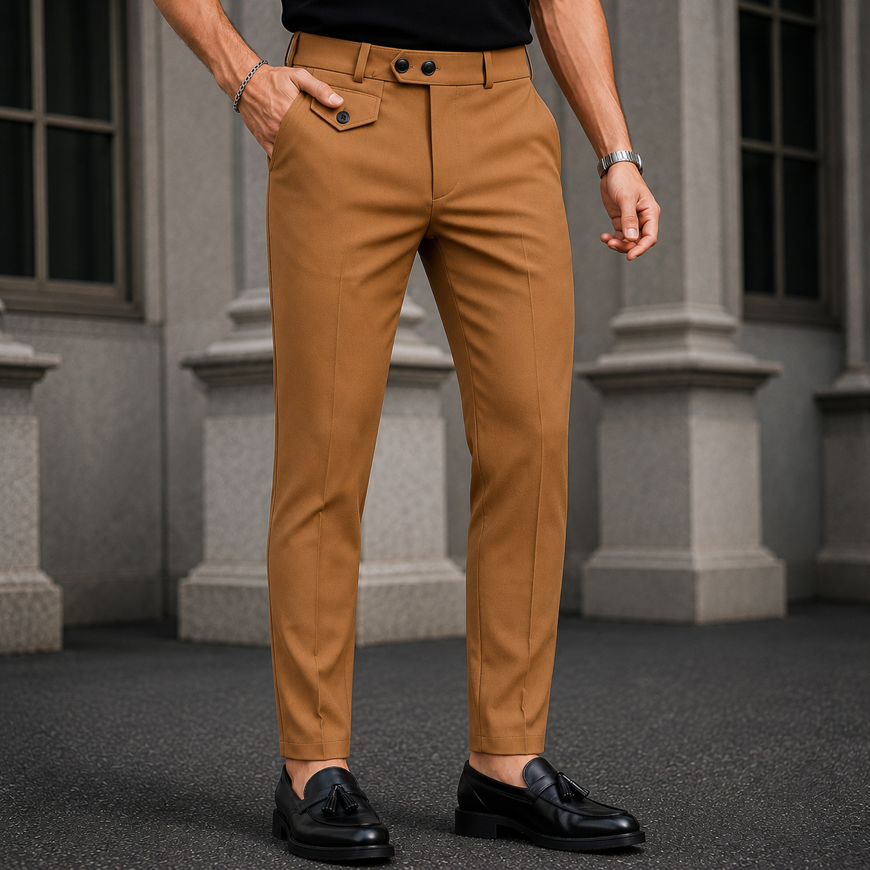 Semi Gurkha type Lycra formal pant buy 4 pcs combo @999