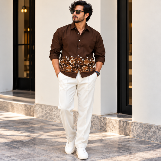 2 in 1 combo MFW lachka bottom embroidery shirts + lenin Gurkha polo fit pant buy @700 rs only