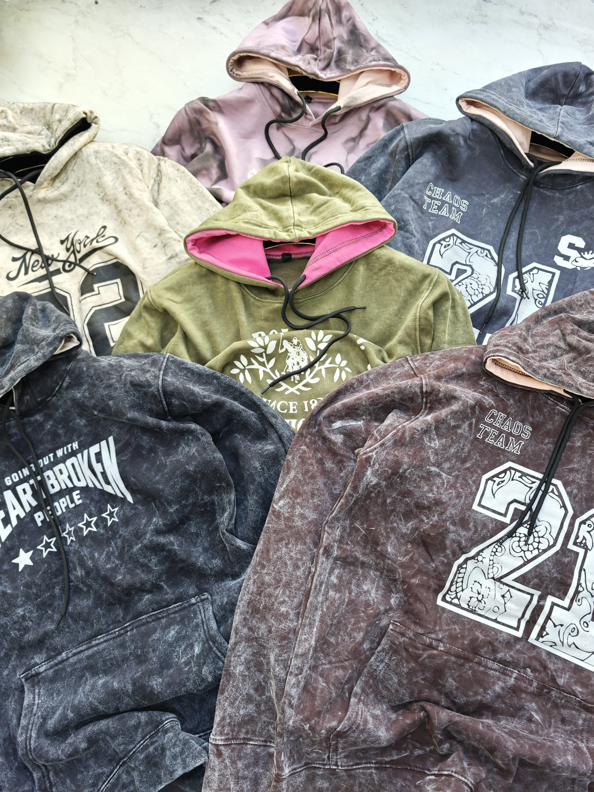 Men's Acid wash Hoodies single pcs @299 and Buy 4 pcs combo @999(Random design only no color selection only size selection )