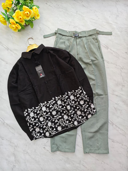 2 in 1 Combo MFW cotton bottoms embroidery shirts + Gurkha polo fit pants buy @700 rs only