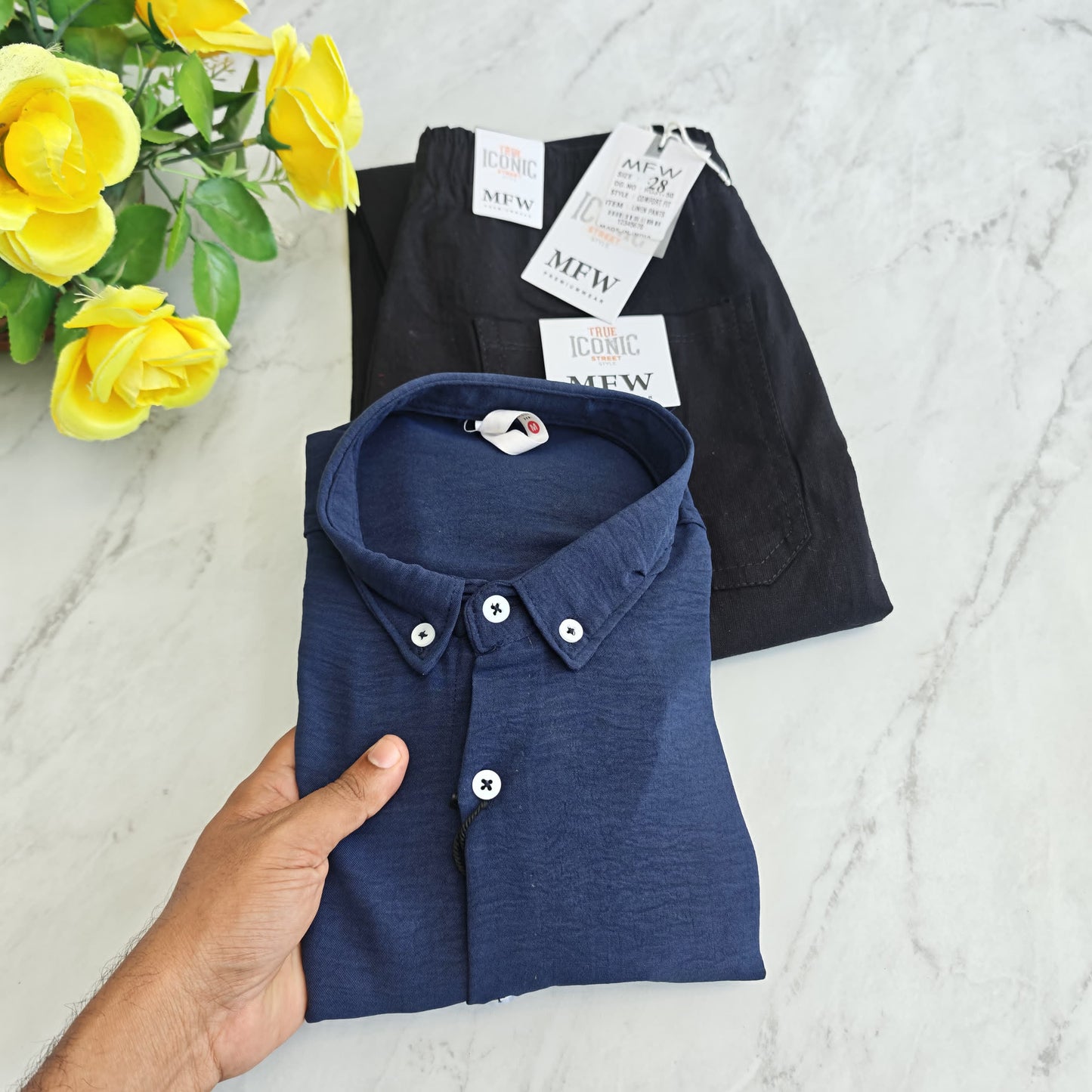 2 in 1 combo lenin shirts + lenin relax fit pants combo buy @600 rs only