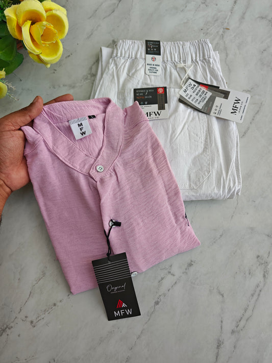 2 in 1 combo Chinese collar crush lenin shirts + lenin relax fit pant buy @600 rs only