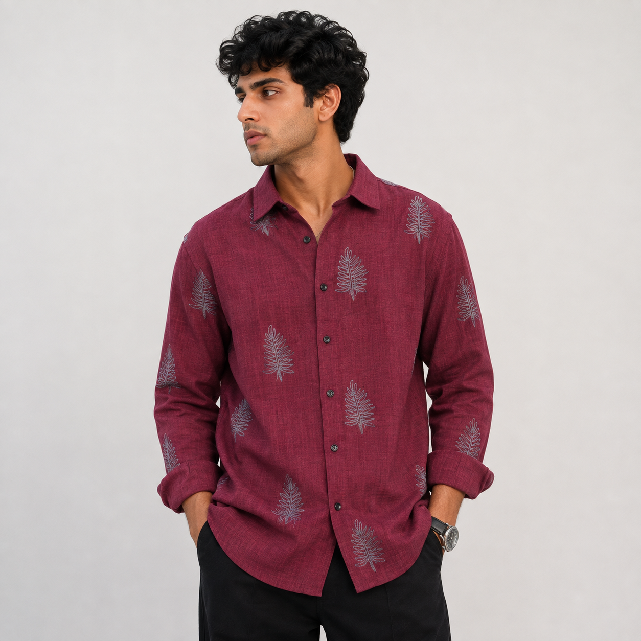 Mfw Lenin embroidery full sleeve shirts buy @300 rs only (D1)
