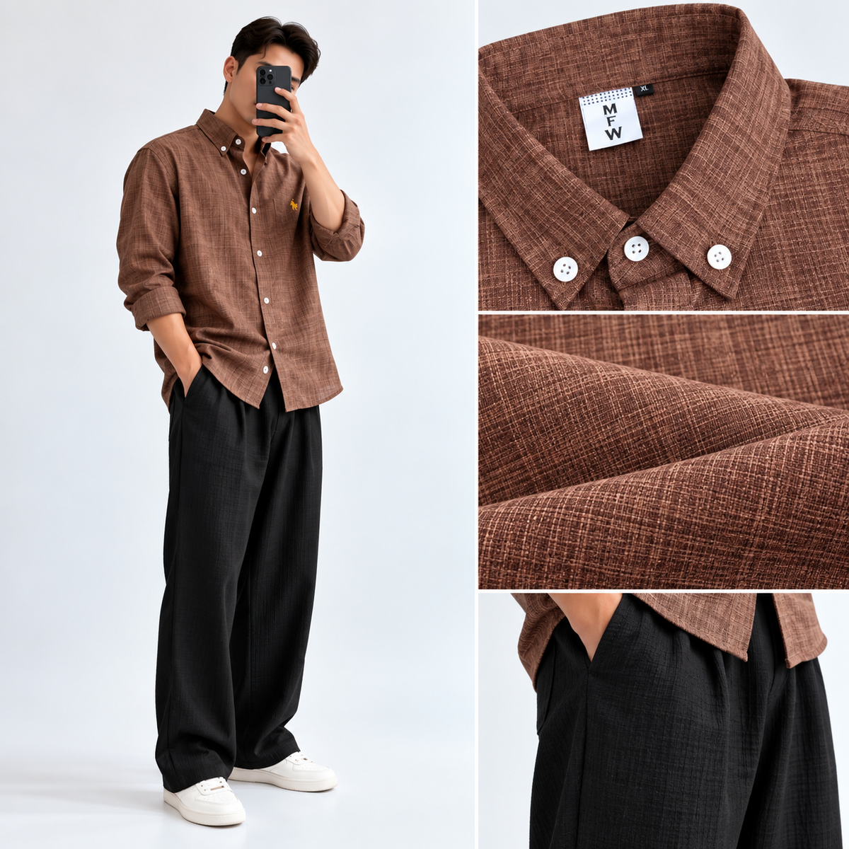 2 in 1 Combo MFW old money type korean lenin shirts + Lenin relax fit pant buy @600 rs only
