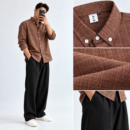 2 in 1 Combo MFW old money type korean lenin shirts + Lenin relax fit pant buy @600 rs only