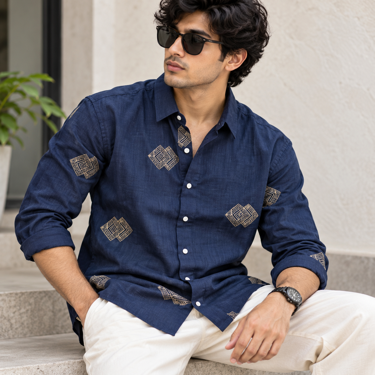 Men's Full sleeve Embroidery Shirts single pcs @350 and Buy 3 pc combo @999