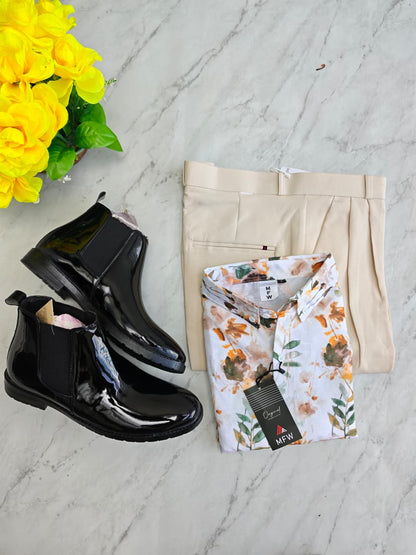3 in 1 combo MFW Lenin printed shirts + korean baggy pants + boots buy @999 only