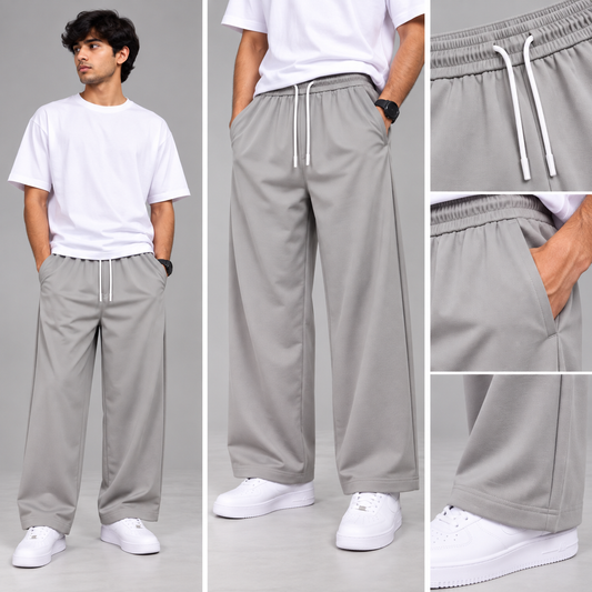 Mfw Imp Wide Leg baggy pants buy @350Rs ( ash grey)