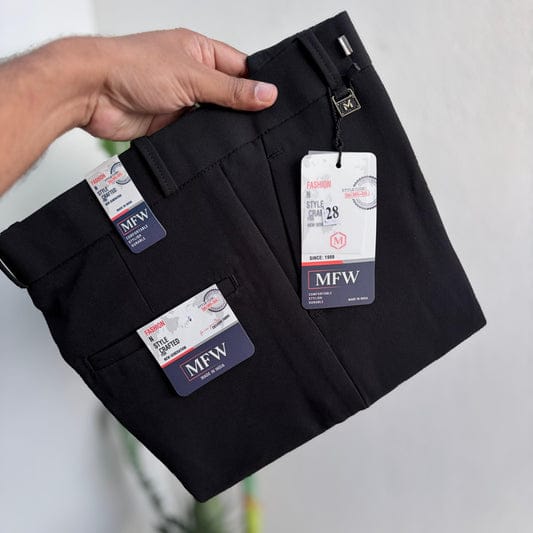 MFW Men's Barbie fabric polofit pants  buy @400 rs only (BLACK)(A8)