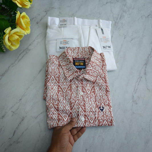 2 in 1 combo MFW laffer printed shirts + penut polo fit pant combo buy @500 rs only