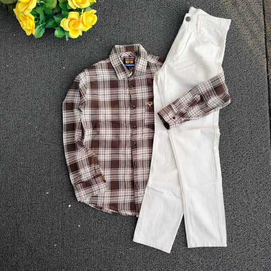 2 in 1 combo MFW waffle jute Shirts and plain mom fit jeans @600 only