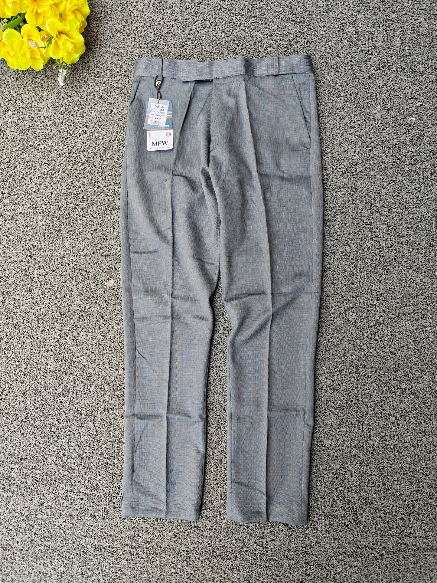 MFW Men's lenin textured polofit pants  buy 3 pant @ 1200 (Light grey)