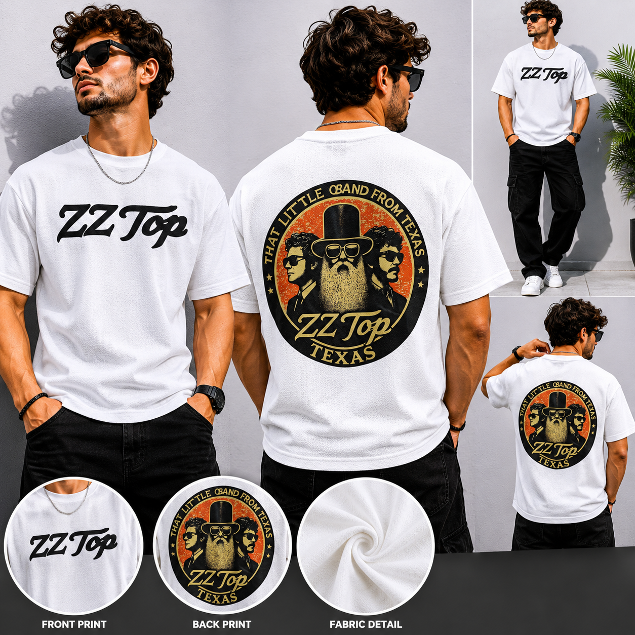 Round neck Front and back print drop shoulder Tshirt 1 pc @199 and 3 pcs @ 499