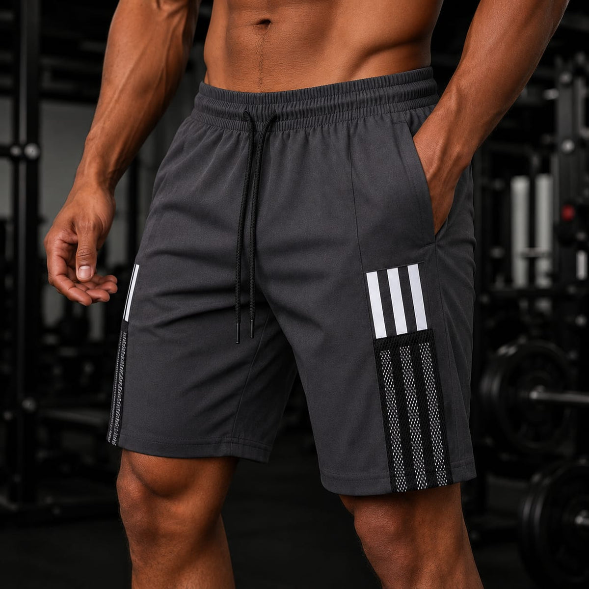 NS 3 line shorts buy 3 pcs @499 and 1 pcs @199 [Grey]