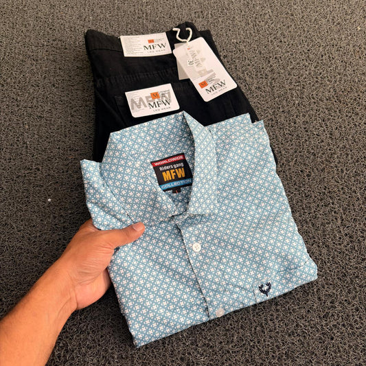 2 in 1 combo MFW printed Shirts + plain mom fit jeans buy @499 rs only