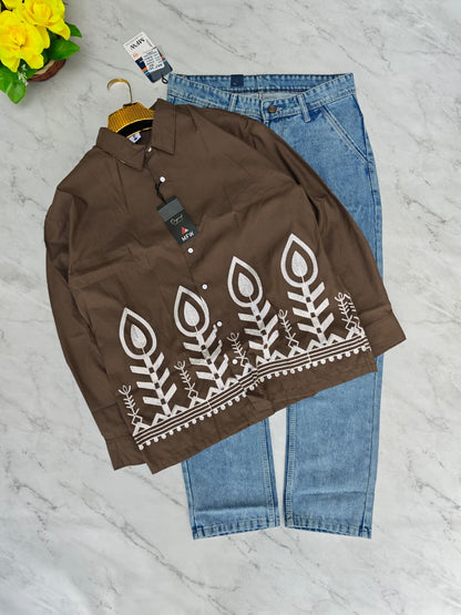 2 in 1 combo MFW border embroidery shirts + mom fit jeans pant buy @600 rs only