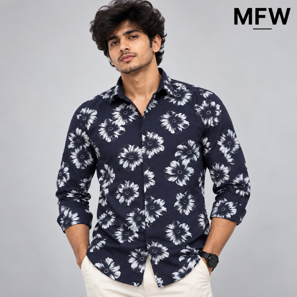 MFW Floral Viscose Printed Full Sleeve Shirt Single pcs @299 and Buy 4 pcs combo @999
