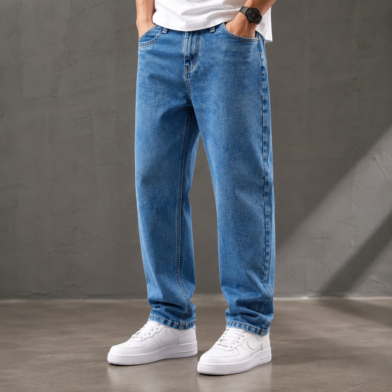 MFW plain mom fit jeans pant single pcs @350 and Buy 3 pc combo @999[Mid Blue]