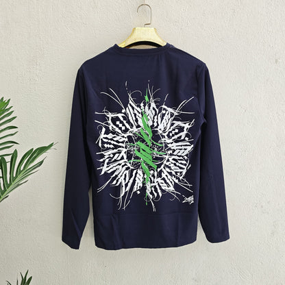 Mfw Full sleeve Front and back printed Tshirt 1 pc @199 and 3 pcs @ 499 (Navy)