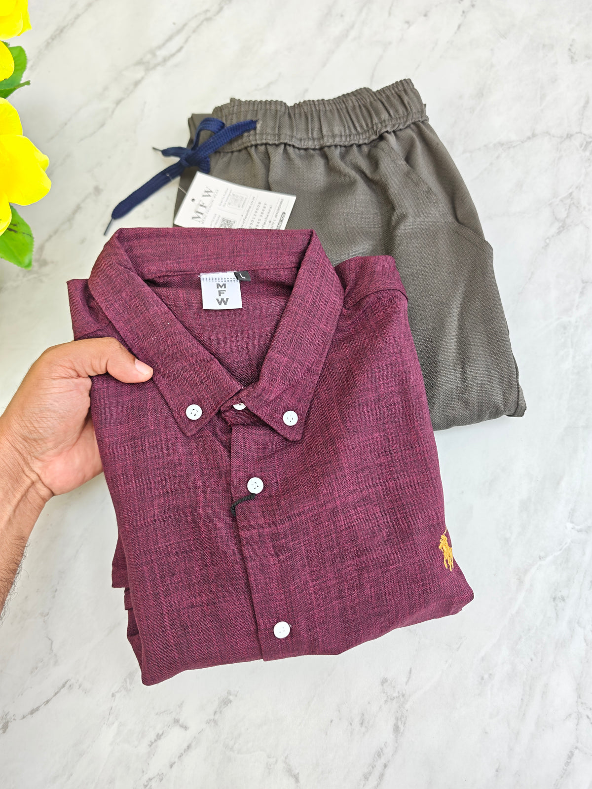 2 in 1 Combo MFW Lenin shirts + lenin relax fit pant buy @500 rs only