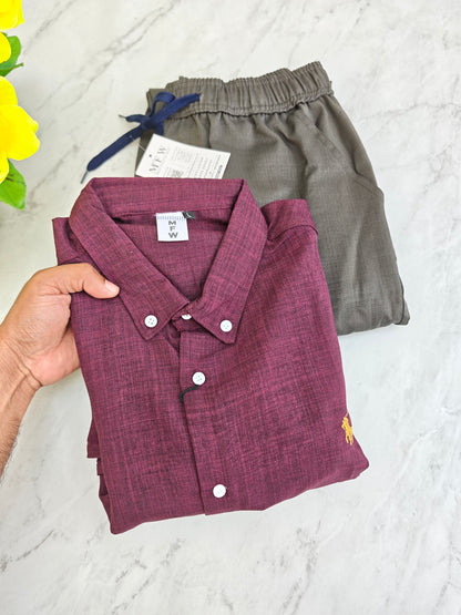2 in 1 Combo MFW Lenin shirts + lenin relax fit pant buy @500 rs only