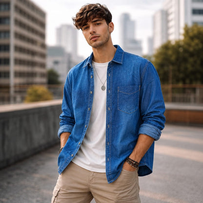 Men's Full sleeve singe pocket Denim Shirts single pcs @350 and Buy 3 pc combo @999
