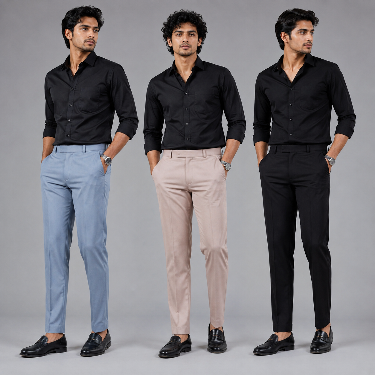 3 in 1 combo Mfw brand Penut fabric polofit pants buy 3 pcs combo @999[Black + Dusty pink+Light beige]