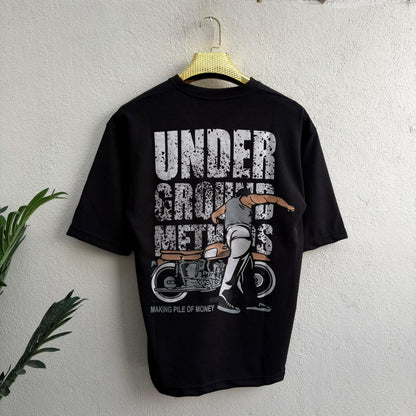 Round neck Front and back print droup shoulder Tshirt 1 pc @199 and 3 pcs @ 499