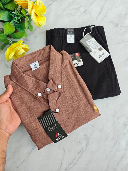 2 in 1 Combo MFW old money type korean lenin shirts + Lenin relax fit pant buy @600 rs only