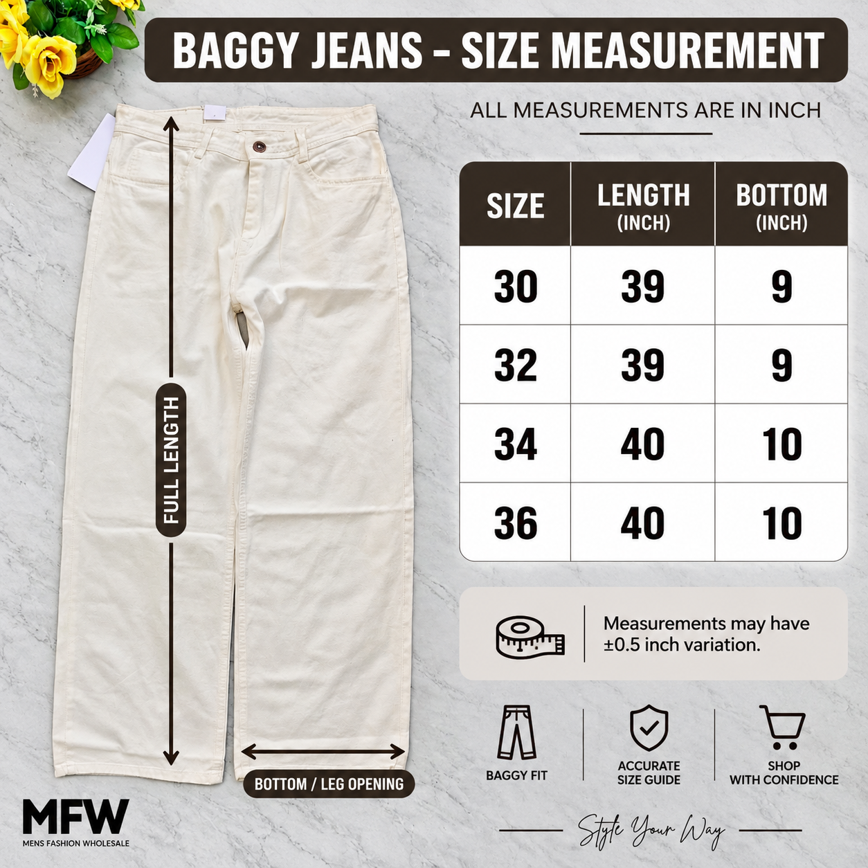 MFW Baggy jeans pants buy@350 rs only