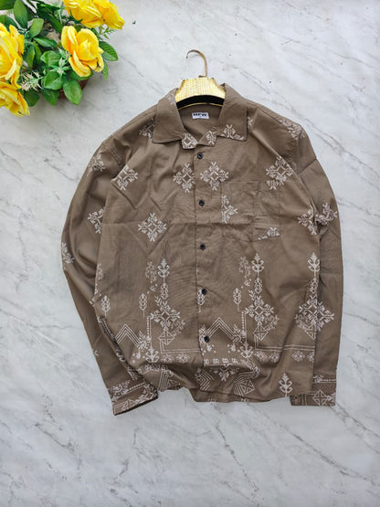 MFW Cuban Collar Border print shirts Single pcs @299 and Buy 4 pcs combo @999