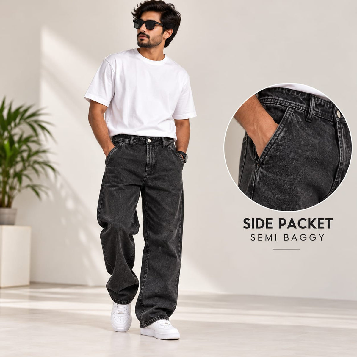 MFW side pockets semi baggy jeans pant buy @450 rs only [New model]