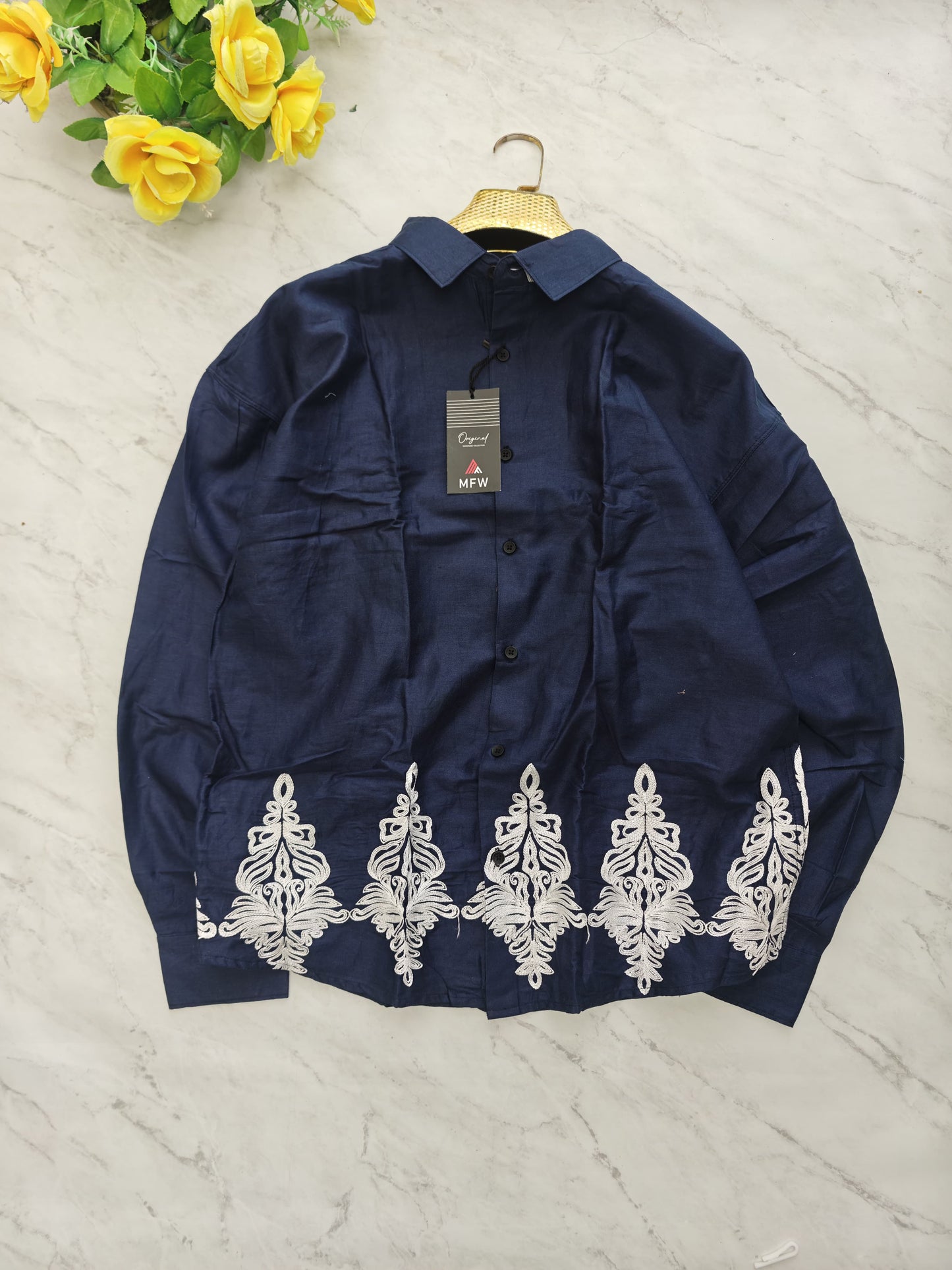 Men's Full sleeve Cotton Bottom Embroidery Shirts single pcs @350 and Buy 3 pc combo @999 (N3)