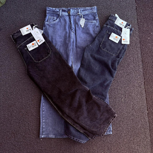 3 in 1 combo plain Baggy  jeans buy 3 pcs combo @999 only(Navy Deep dark shade, mid blue ,black wash)