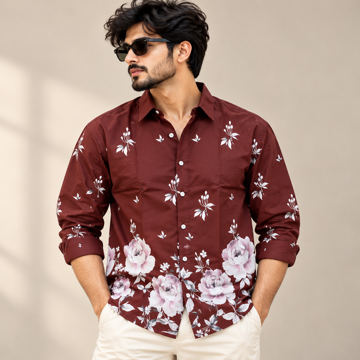 Men's Full sleeve Bottom Viscose Printed Shirts single pcs @350 and Buy 3 pc combo @999