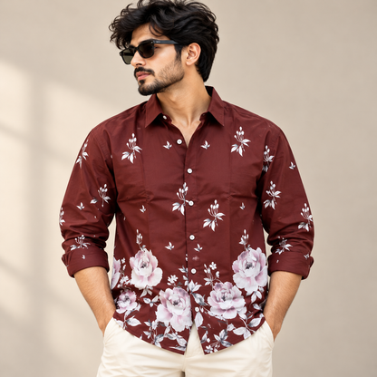 Men's Full sleeve Bottom Viscose Printed Shirts single pcs @350 and Buy 3 pc combo @999