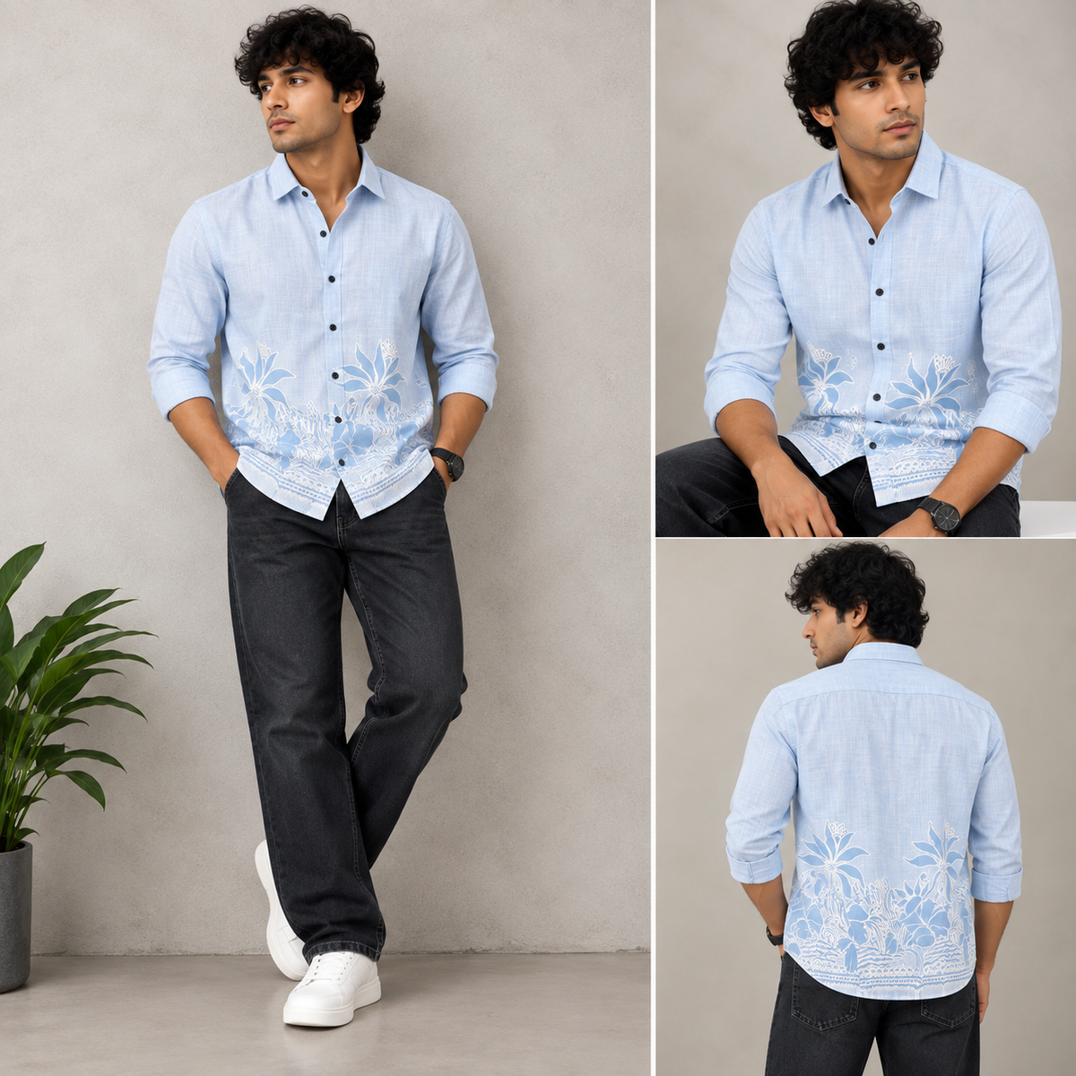 2 in 1 combo MFW Bottom printed shirts + Straight fit jeans pants buy @600 only