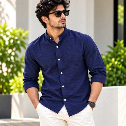 MFW Chinese collar crush lenin full sleeve shirts Single pcs @299 and Buy 4 pcs combo @999