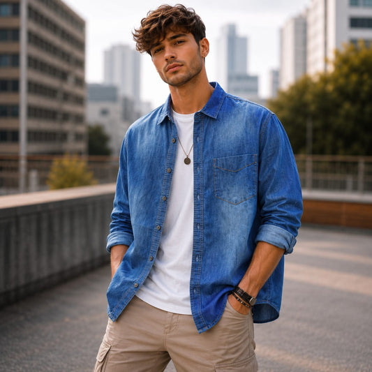 Men's Full sleeve singe pocket Denim Shirts single pcs @350 and Buy 3 pc combo @999