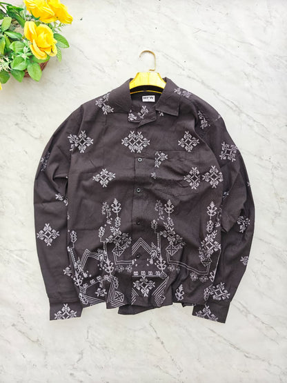 MFW Cuban Collar Border print shirts Single pcs @299 and Buy 4 pcs combo @999