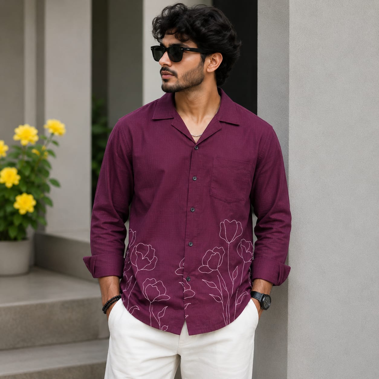 MFW Cuban Collar Border print shirts Single pcs @299 and Buy 4 pcs combo @999